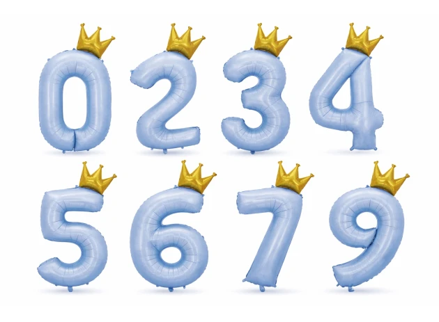 baloane cifre albastru  assorti L48 buc.00023