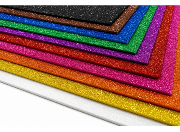 Foamiran cu sclipici 1,5mm A4 set 10 buc 00021