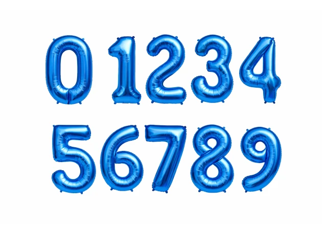 baloane cifre albastru  assorti M32 buc.00009