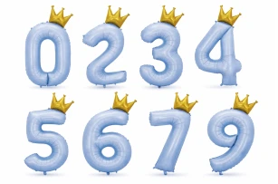 baloane cifre albastru  assorti L48 buc.00023