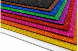 Foamiran cu sclipici 1,5mm A4 set 10 buc 00021