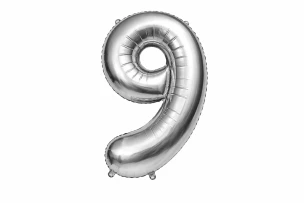 baloane cifre argintii  assorti M32 buc.00009