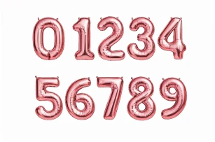 baloane cifre roz  assorti M32 buc.00009